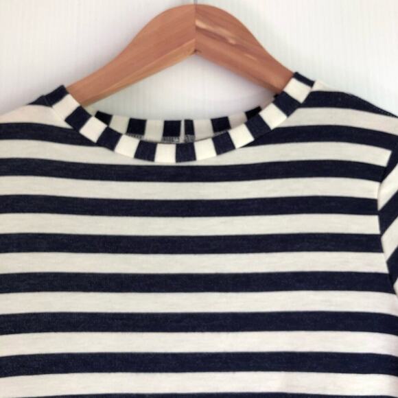 Agnes & Dora striped tee with ties on the sleeves navy and cream size XS t-shirt - Picture 2 of 8